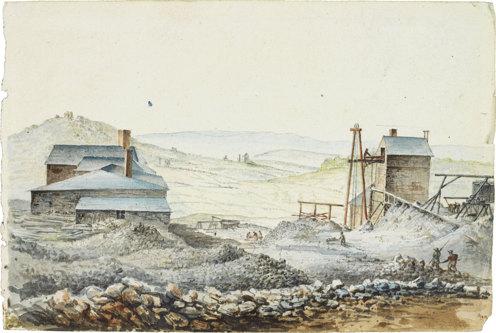 Charles-Alexandre Lesueur, mine de cobalt prs de Redruth, Cornouailles