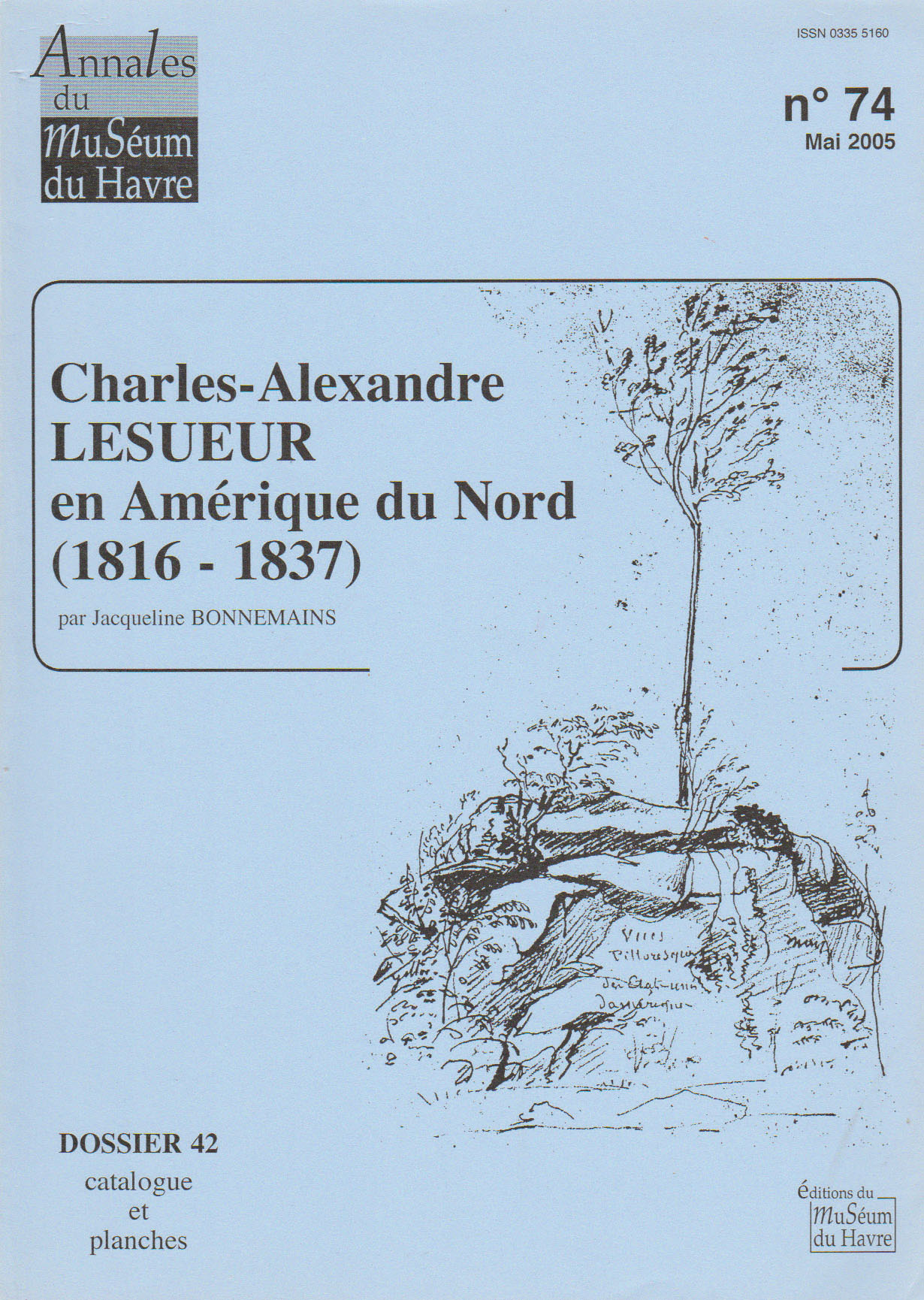 Couverture du catalogue 42, Lesueur en Amrique du Nord, par Jacqueline Bonnemains