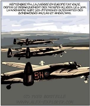 Lancasters s'approchant des c�tes normandes, par Yves Boistelle