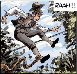 Alex mordu par un serpent, par Yves Boistelle