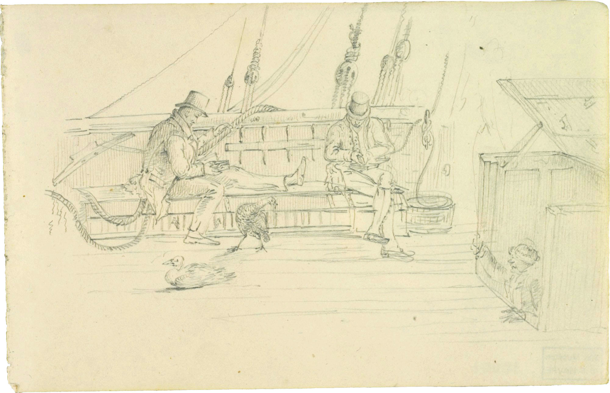 Charles-Alexandre Lesueur, passagers de la Louisa, océan Atlantique