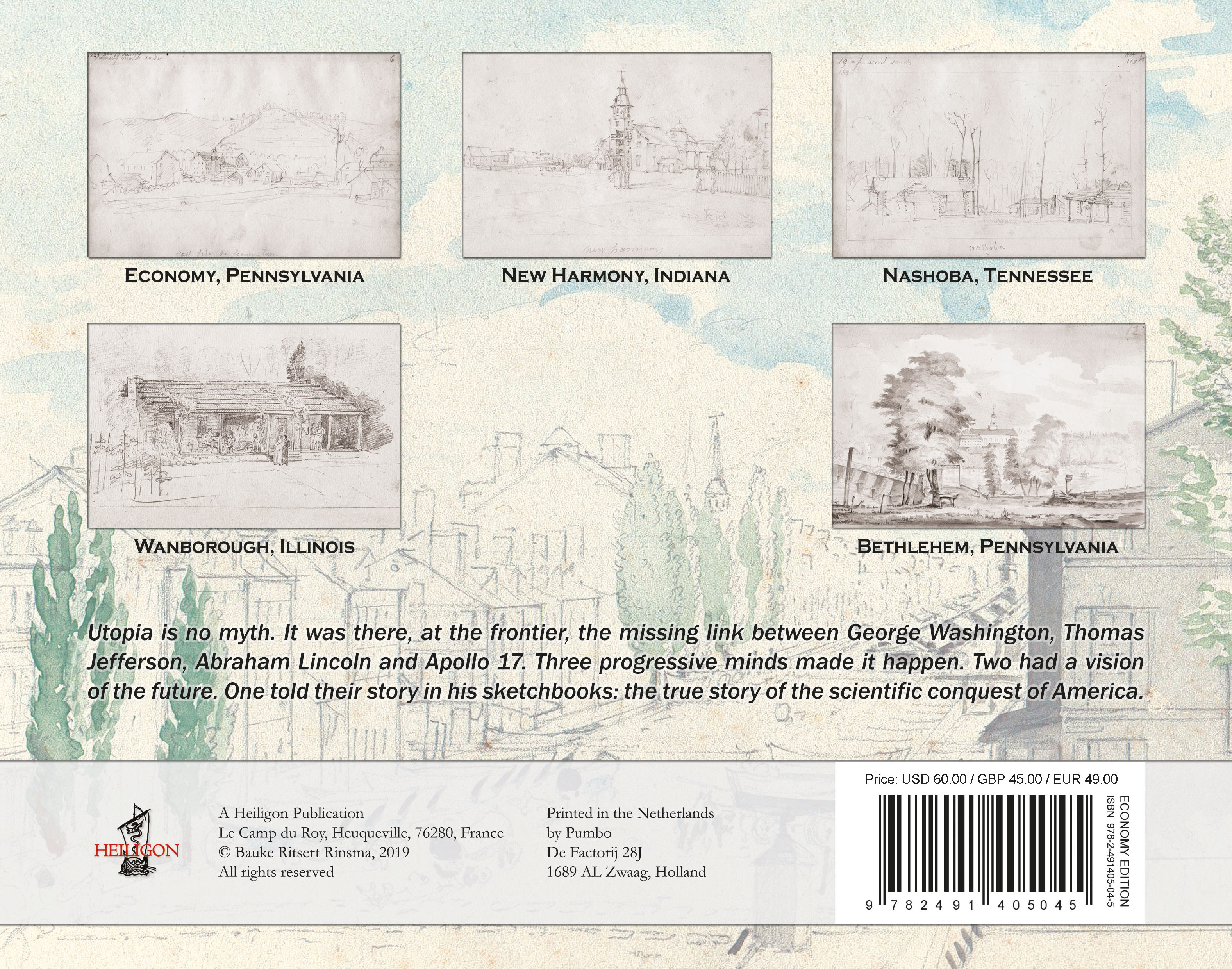 Back cover of the book Eyewitness to Utopia by Bauke Ritsert Rinsma and Charles-Alexandre Lesueur